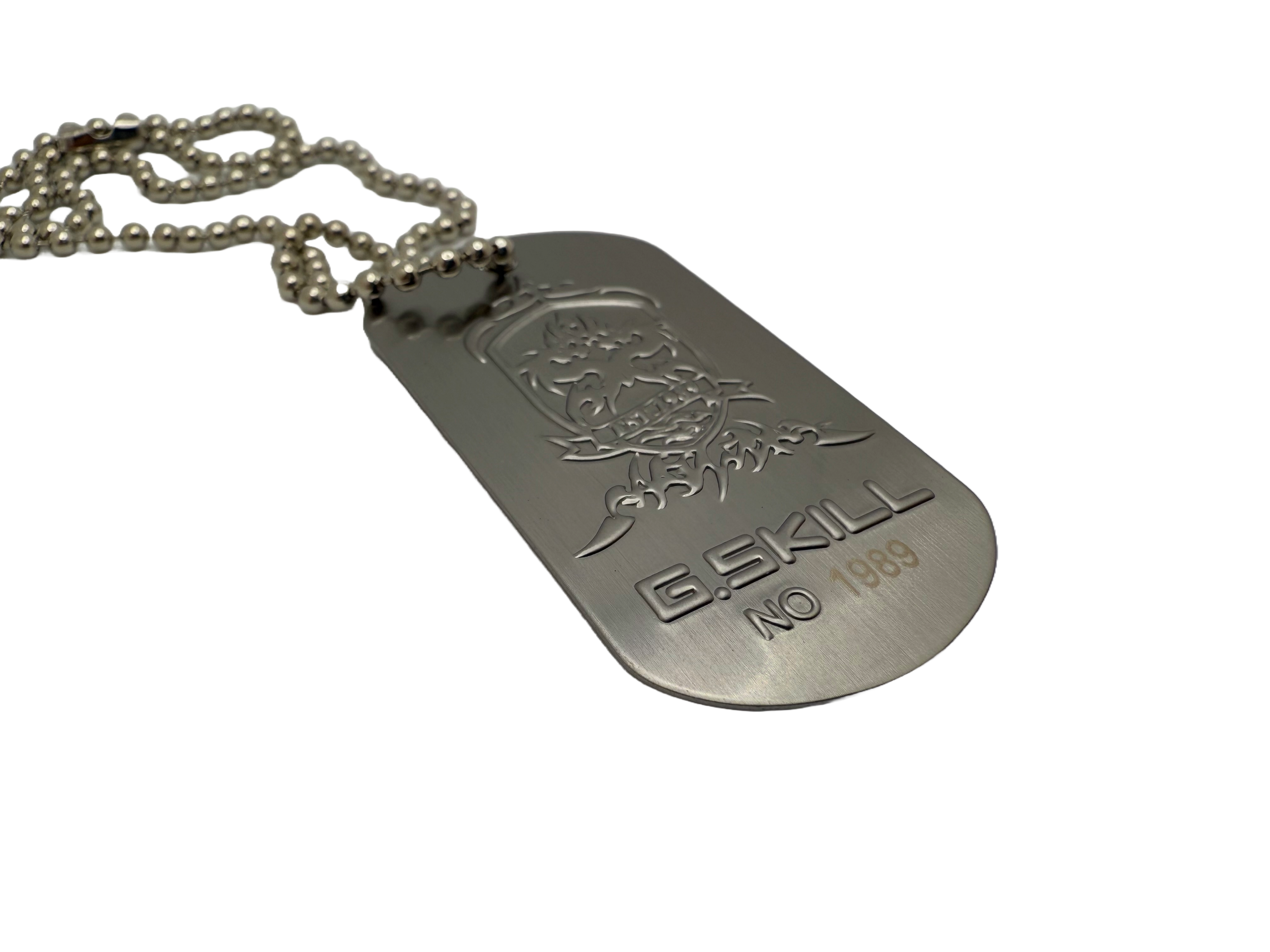 Hang tag made from stainless steel and embossing