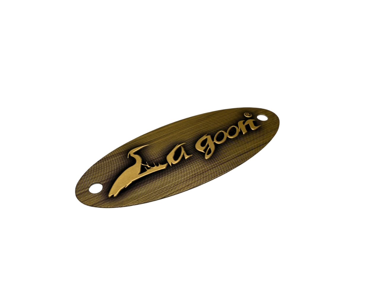 Aluminum nameplate with screen printed and embossed surface