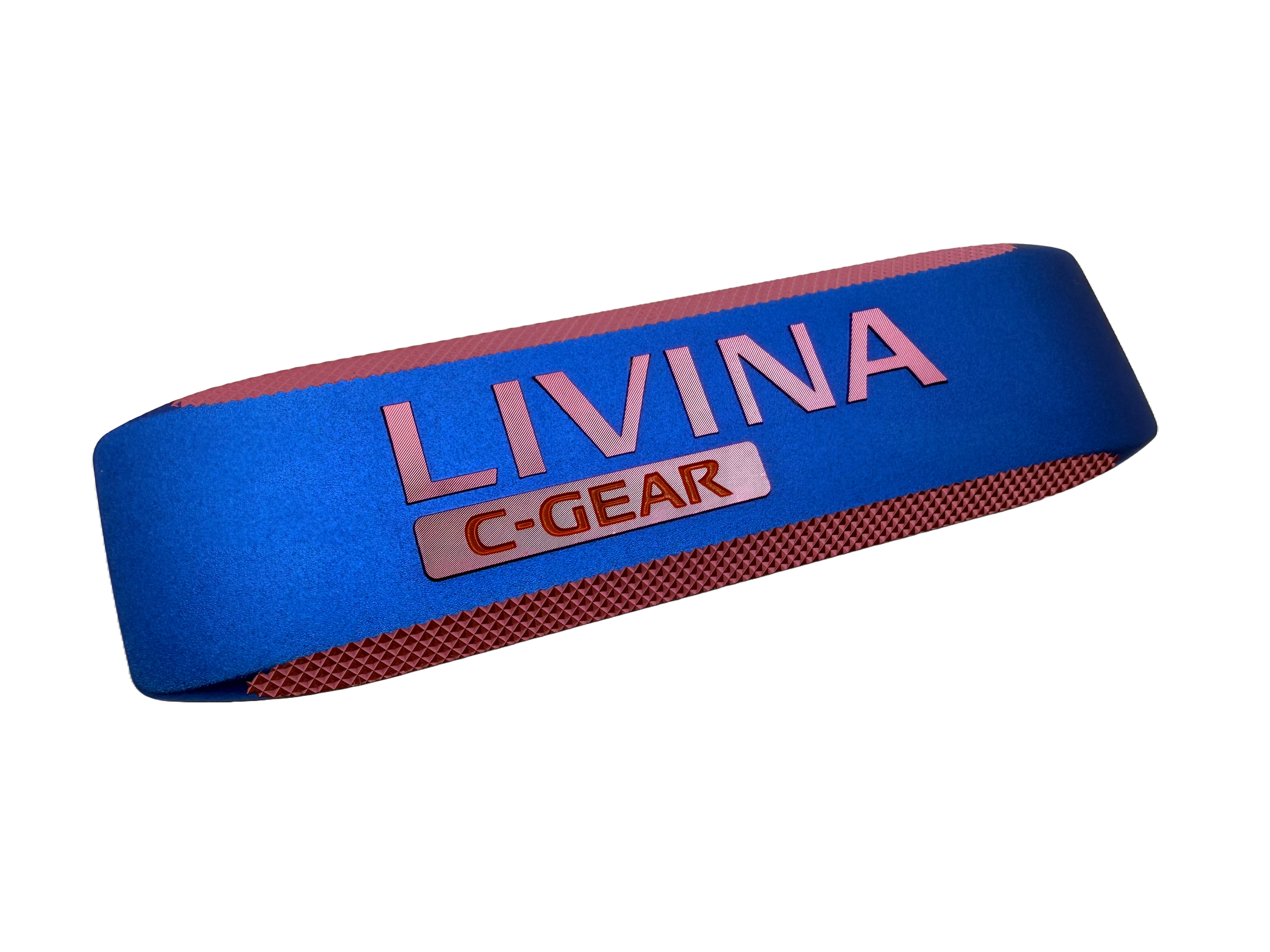 Truck badge produced from forged aluminum with diamond carving on the lettering, anodized blue on the background and tabs for the attachments