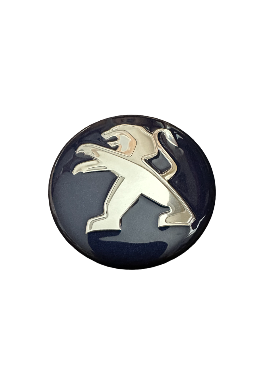 Peugeot made in aluminum with screen printing, embossing and mirror finish to the embossed logo