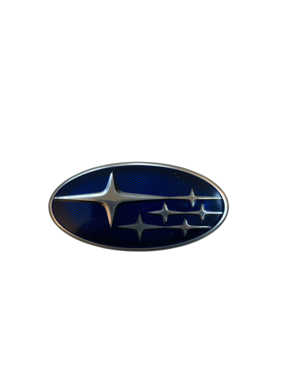 Steering wheel badging with embossing and doming