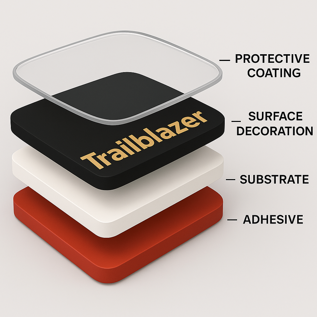 The layers of a custom badge. 