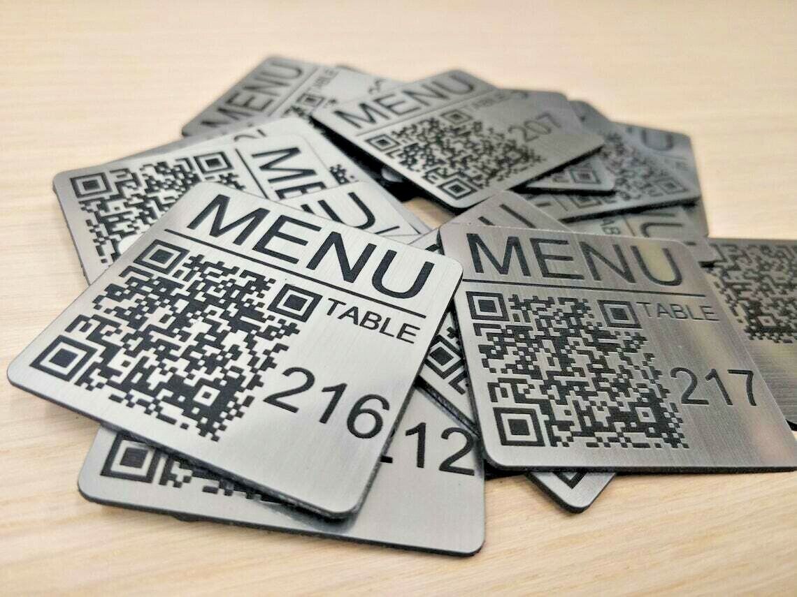 A collection of barcode labels that are utilized at restaurants to make viewing the menu easier