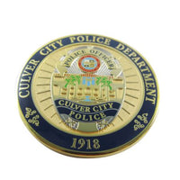 Stamped police department challenge coin