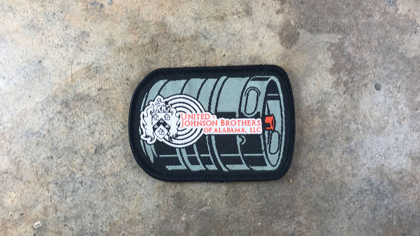 Woven patch of a car cylinder