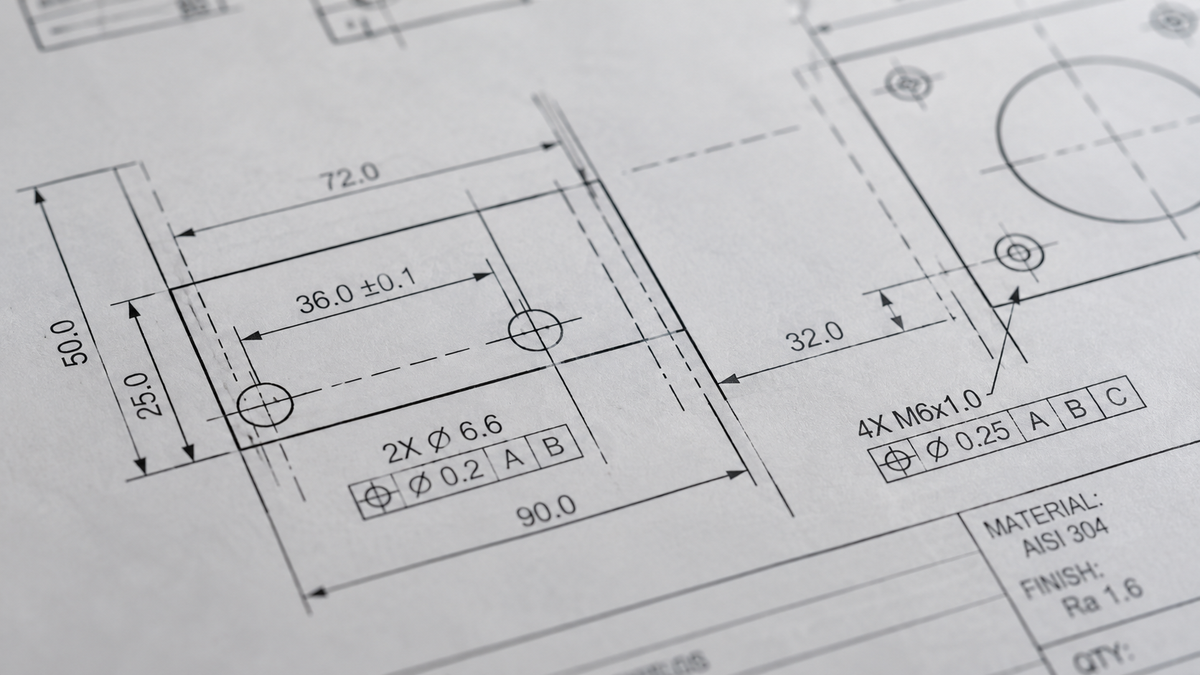 Technical production drawing showing component dimensions and specifications
