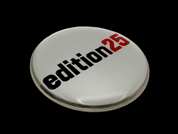 Domed Polycarbonate Label with Metallic Print