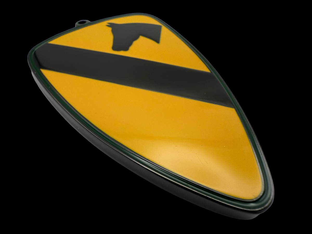 Hard enamel medallion crafted for the US Army's 1st Cavalry Division. 