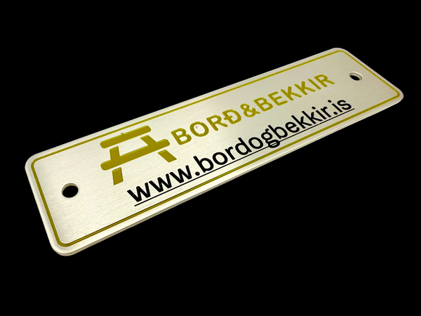Etched Stainless Steel Nameplate for Furniture
