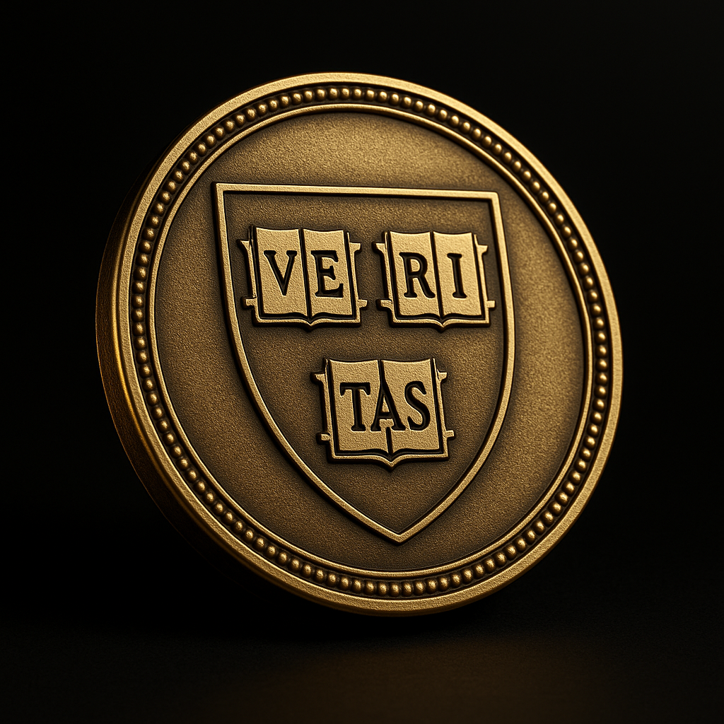 Stamped brass medal with antique gold finish