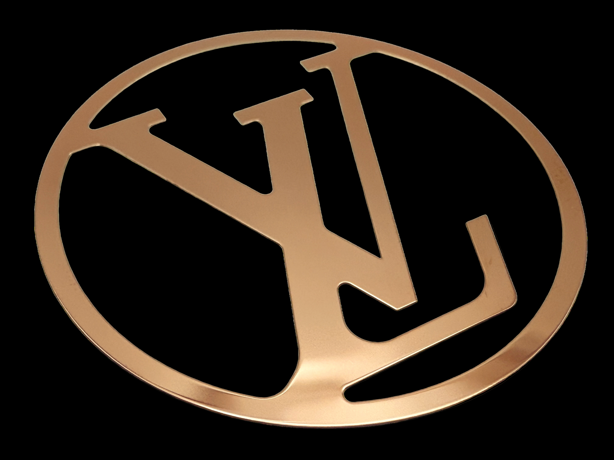 Louis Vuitton label produced using electroforming. 