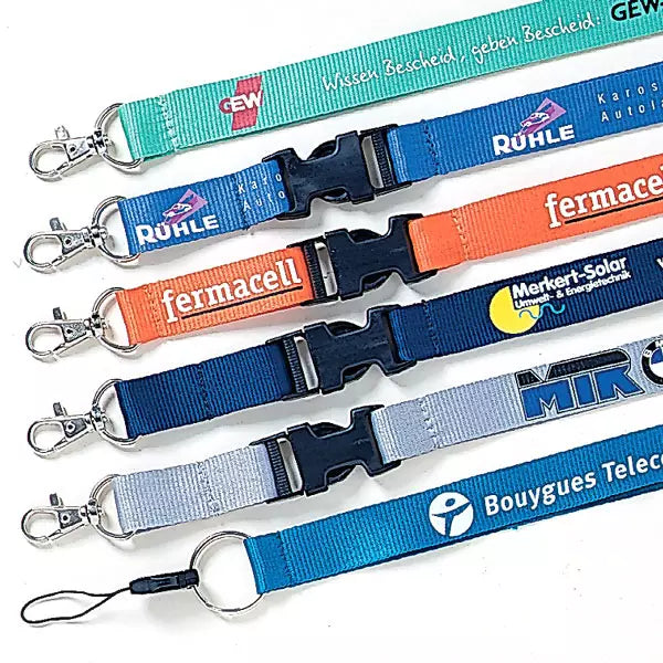 A set of different lanyards for different industries. Used for advertising purposes