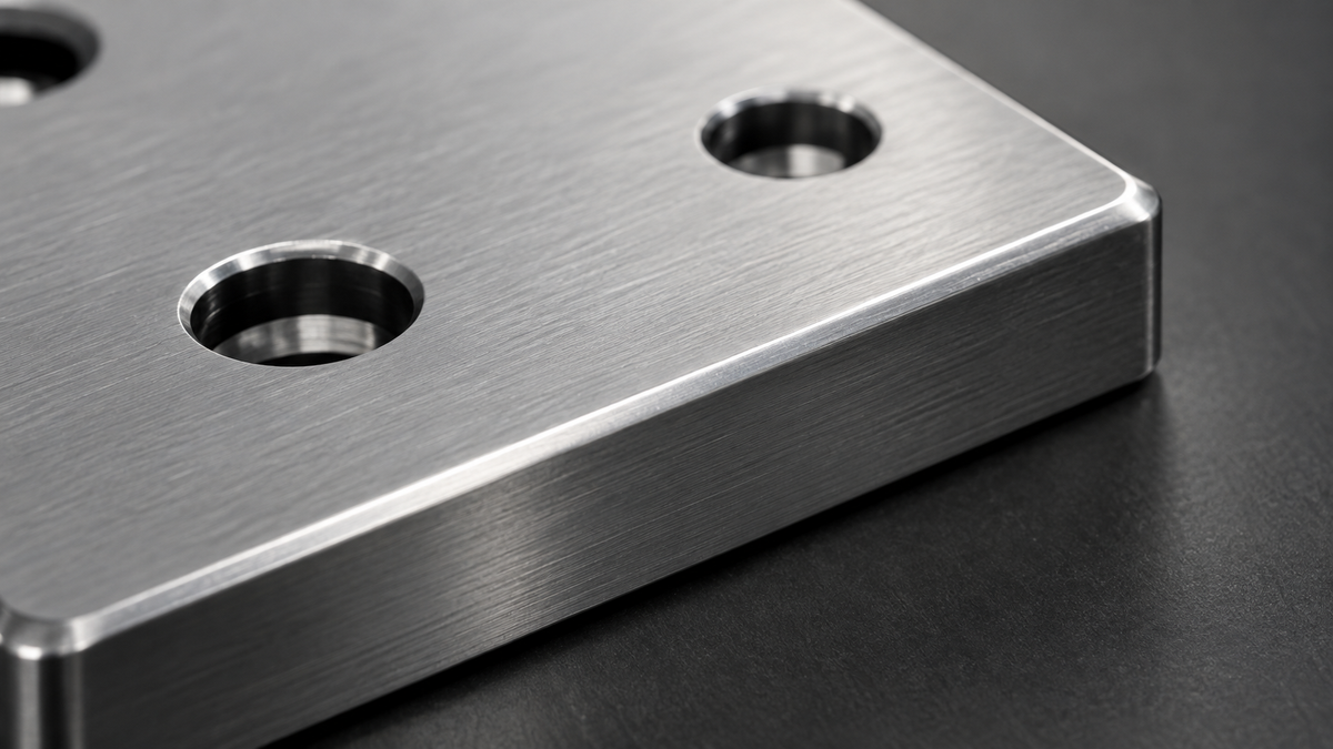Close up of a precision manufactured metal component