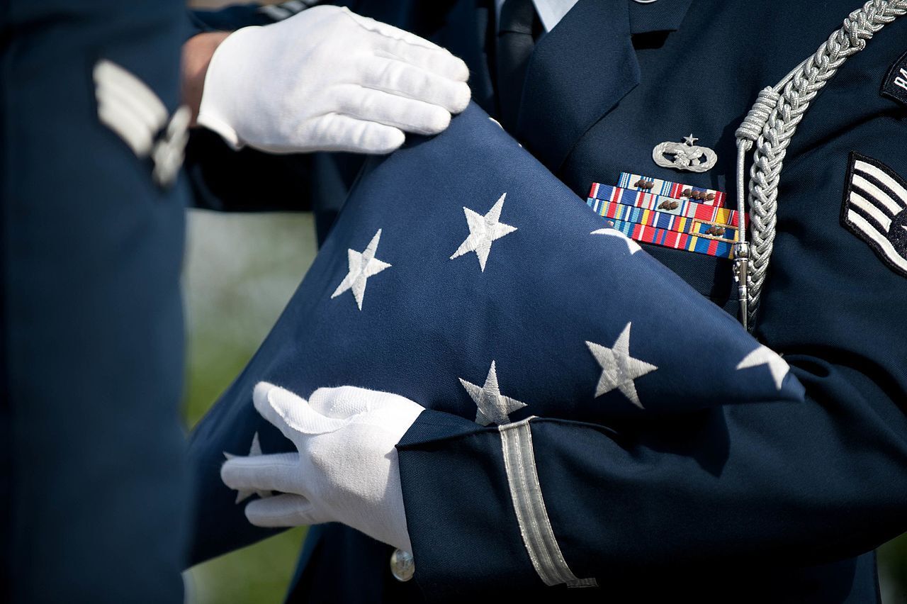 Custom pin attached to the uniform of a US soldier. 