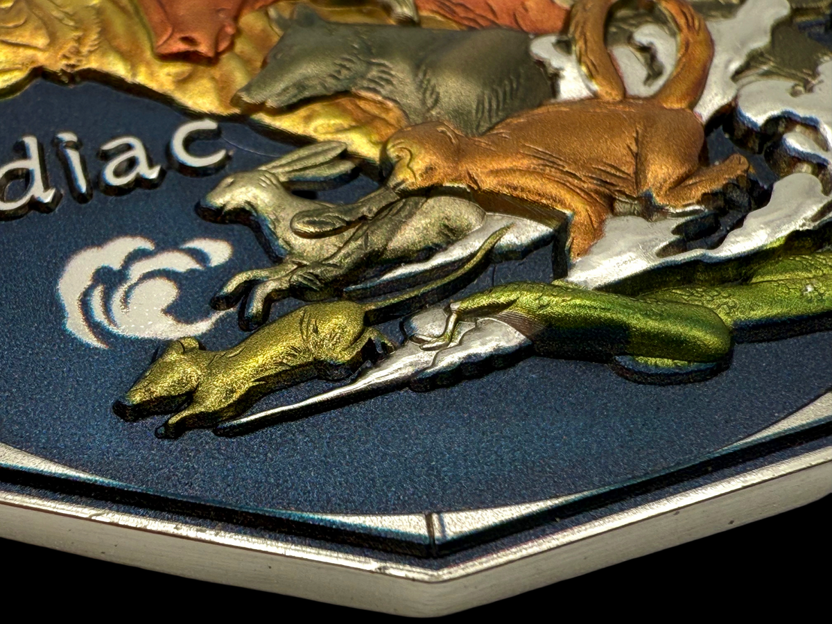 Multi-level, 3D medal produced using UV printing. 