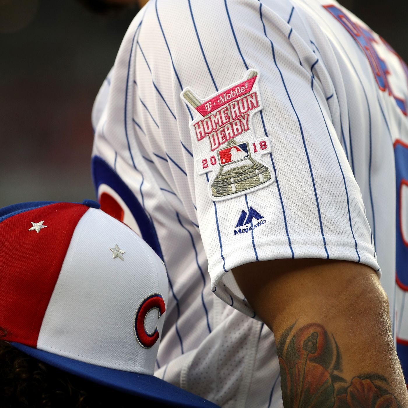 Patch attached to the sleeve of a baseball uniform