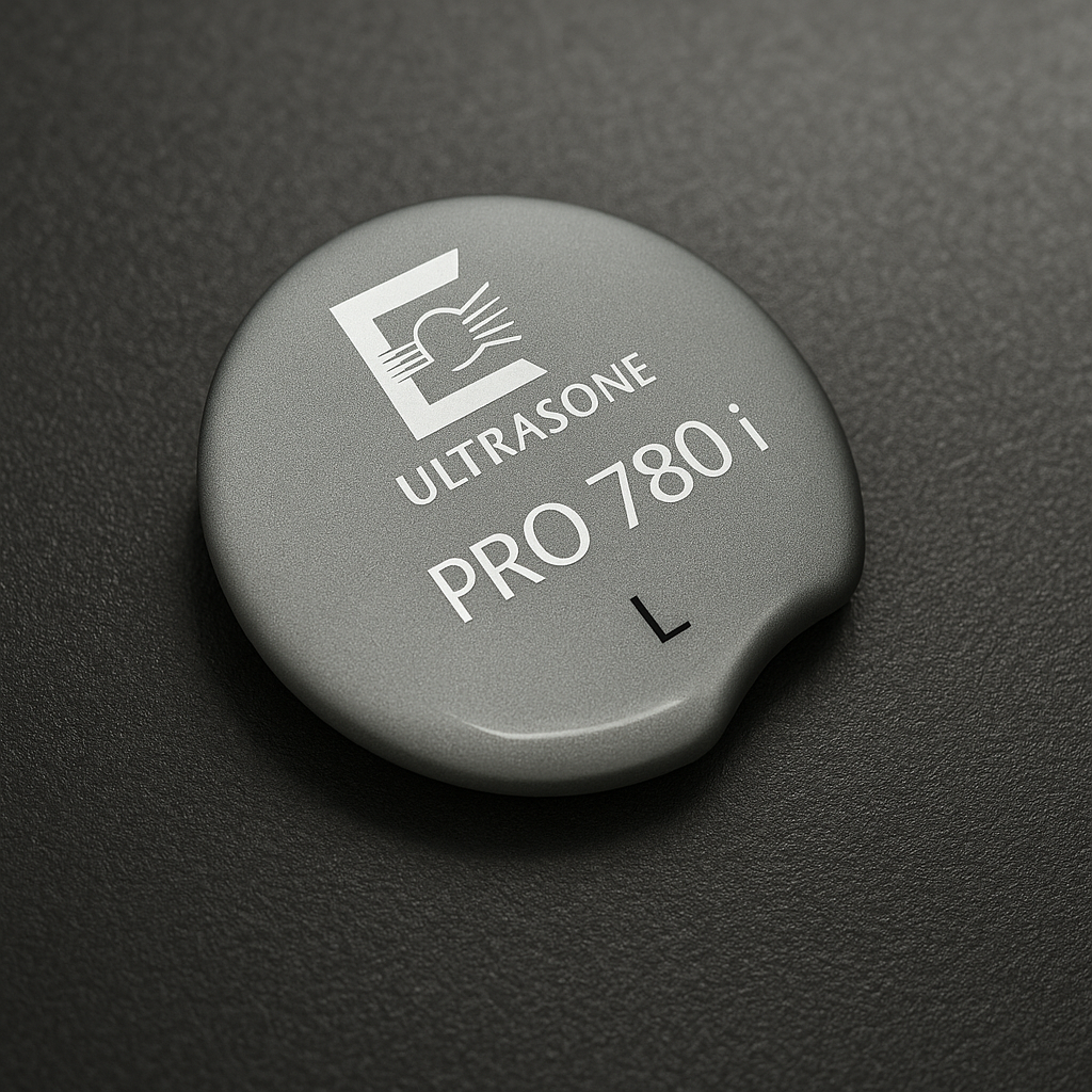 Domed label used for the audio industry. Produced with embossing, chrome and polyurethane 